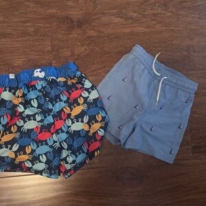 Colorful Crab and Sailboat Print bathing suits
